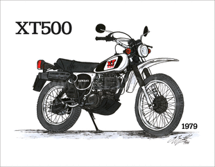 Kedo Art Print by Ingo constantly grilling "XT500 1979", 6-color print on semiglossy poster paper, size approx. 295x380mm | 80108P-79