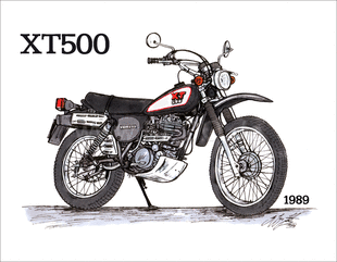 Kedo Art Print by Ingo constantly grilling "XT500 1989", 6-color print on semiglossy poster paper, size approx. 295x380mm | 80108P-89