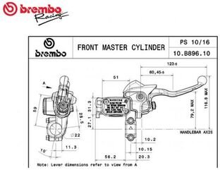 Brembo / ブレンボ アキシャル式フロントブレーキポンプ HUSQVARNA TC 125 / 250 2014-2020 | 10B89610