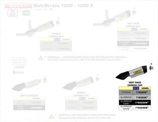 ARROW / アロー DUCATI MULTISTRADA 1200 '15 eマーク認証 アルミニウム INDY RACE サイレンサー カーボンエンドキャップ付 オリジナルコレクター用 | 71832AK