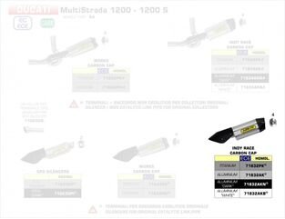 ARROW / アロー DUCATI MULTISTRADA 1200 '15 eマーク認証 チタン INDY RACE サイレンサー カーボンエンドキャップ付 オリジナルコレクター用 | 71832PK