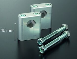ABM / エービーエム Riser standard for handlebars Ø2.2 mm \ height 40 mm, カラー: シルバー | 100359-F11