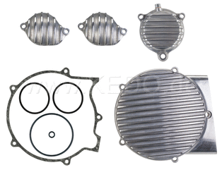 Kedo ViRace CompleteCover set, OEM-Style Polished (generator cover, oil filter lid, 2x Valve Cover, all O-rings / gaskets) | 50215