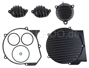 Kedo ViRace CompleteCover set, black (generator cover, oil filter lid, 2x Valve Cover, all O-rings / gaskets) | 50216S