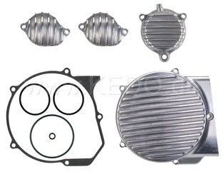 Kedo ViRace CompleteCover set, OEM-Style Polished (generator cover, oil filter lid, 2x Valve Cover, all O-rings / gaskets) | 50216