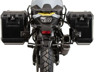 Hepco & Becker サイドキャリアカットアウトブラック インクルード エクスプローラーブラックサイドボックス Suzuki V-Strom 800 DE (2023-) | 6513548 00 01-01-40