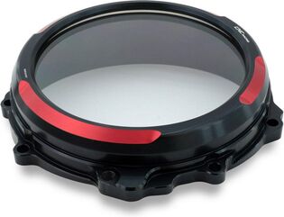 CNC Racing / シーエヌシーレーシング Clear clutch cover - hydraulic control - Bicolor, Black/Red | CA300BR