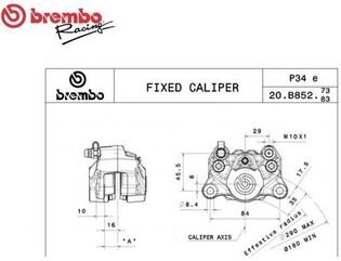 Brembo / ブレンボ 左 リアブレーキキャリパー チタンシリーズ P34E | 20B85278