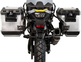 Hepco & Becker サイドキャリアカットアウトブラック インクスプローラーシルバーサイドボックス Suzuki V-Strom 800 DE (2023-) | 6513548 00 01-00-40