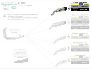 ARROW / アロー KAWASAKI Z900 eマーク認証 ニクロム DARK X-KONE サイレンサー カーボンエンドキャップ付 オリジナル / Arrowコレクター用 | 71856XKN