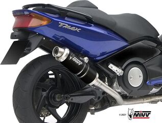 MIVV / ミヴ- SPORT フルエキゾーストシステム 2-1 スチール、黒 for YAMAHA T-MAX 500 (01-07) | Y.018.LXB