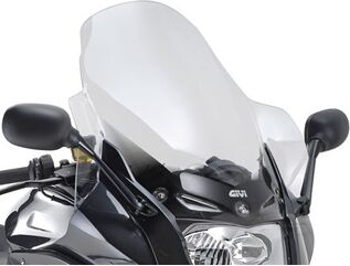 GIVI / ジビ Windscreen for BMW F 800 GT color clear, dim. HxW 62x58 cm, 17,5 cm higher than oe, fits oe headlight fairing | D5109ST