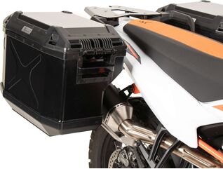 Hepco & Becker サイドキャリアカットアウトステンレススチール インク スプローラーサイドボックス ブラック KTM 890 Adventure / R / Rally (2023-) | 6517656 00 22-01-40