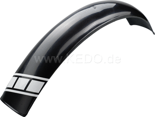 Kedo Trial Front Fender Stilotor, black colored, dim. approx .: 740mm long, 100mm wide, max. 135mm radian measure, incl. SpeedBlock decal white | 30077S