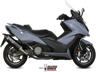 MIVV / ミヴマフラー SPORT SLIP-ON Muffler SPEED EDGE STEEL BLACK WITH CATALYZER CONVERTING KIT For KYMCO AK5 | O.008.LRB