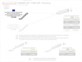 ARROW / アロー APRILIA TUONO V4 1100 RR '17 ステンレス リンクパイプ + オリジナルコレクター | 71674MI