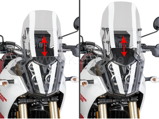 Kedo Windshield adapter "high-Up", tool- and stepless adjustment of the OEM windshield up to + 55mm, compl. incl. instructions, ideal for tall people | 31049