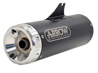 Arrow Rebel Homologated Exhaust System ステンレススチールダークアルミニウムエンドキャップ｜74512RBA