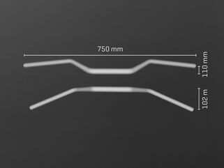 ABM / エービーエム Steel-handlebar for grip heating of BMW - lacquered, カラー: シルバー | 100770-F11