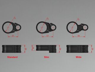 ABM / エービーエム multiClip Sport SLIM with handlebar Ø1", スタンドパイプ直径: Ø50 mm, カラー: ブラック | 106345-D50-F15