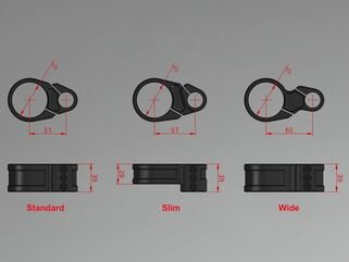 ABM / エービーエム Stand pipe bracket Slim Ø52 mm for clip-on, バージョン: 右側, カラー: ブラック | 400485-A94-F15