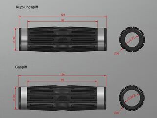 ABM / エービーエム Grip rubber ergoGrip for gas/clutch grip, カラー: ブラック | 100763-F15
