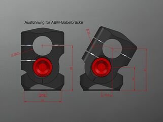 ABM / エービーエム varioRiser VBK2 Ø8,6 mm for ABM superbike top yoke, ライザーカラー: シルバー, アジャスターカラー: シルバー | 101162-F11-F11