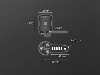 ABM / エービーエム scio fluid reservoir, 26 ml, exit 90° - connection turnable , カラー: シルバー | 106151-F11