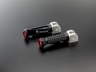 ABM / エービーエム Replacement rests rGripEvo KA 5 - pillion rider, クランプカラー: シルバー, レストボディーカラー: ブラック, カバーカラー: シルバー | 106511-F11-F15-F11