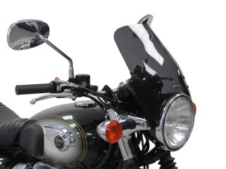 Powerbronze / パワーブロンズ ライトスクリーン KAWASAKI W800 13-20 (高さ: 285 MM) ソリッドブラック | 430-U285B-003