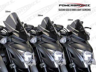 Powerbronze / パワーブロンズ ライトスクリーン SUZUKI GSX-S1000 15-20 (高さ: 260 MM) クリア | 430-U293A-000