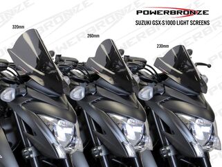 Powerbronze / パワーブロンズ ライトスクリーン SUZUKI GSX-S1000 15-20 (高さ: 260 MM) ライムグリーン | 430-U293A-011