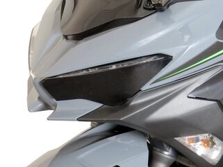 Powerbronze / パワーブロンズ ヘッドライトプロテクター フロストサファイヤ ブルー KAWASAKI NINJA 400, 18-19 | 440-K600B-018