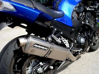 Bodis（ボディス）Three-Tec フルシステムレーシングマフラー 4in1 (VRキャタライザー) ステンレス/チタニウム for ZZR1400 | KZZR1400-006