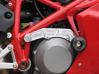 GSGモトテクニック クラッシュパッドセット マウンティングプレート ブラックアノダイズド Ducati 1198 / S (2009 -) mounting on carrier plate | 3549350-D12-SH
