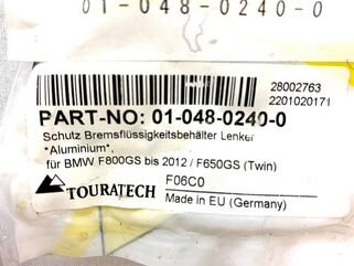 TOURATECH / ツアラテック フロントブレーキリザーバープロテクター（アルミ） F800GS（-2012）；650（Twin）GS | 01-048-0240-0