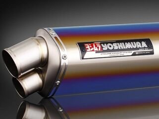 YOSHIMURA / ヨシムラ JMCA approved フルエキゾーストシステム Tri-Oval Dual Exit GSX1300R 08- (TTB) - チタン ブルー カバー | 110-509-8980B