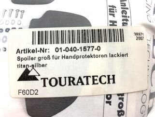 TOURATECH(ツラーテック):ハンドプロテクター用スポイラー　左右セット（大） チタンシルバー