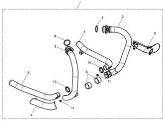 TRIUMPH / トライアンフ Exhaust Link Pipe, RH, Black T9600606 | T9600606
