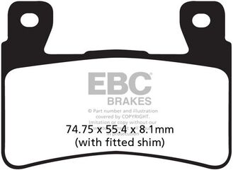 EBCブレーキ USA製 EPFA シリーズ エクストリーム Pro シンタリング ブレーキパッド フロント左側用 | EPFA265HH