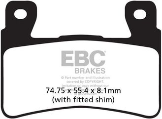 EBCブレーキ USA製 ダブルHシリーズ シンタリング ブレーキパッド フロント左側用 | FA265HH