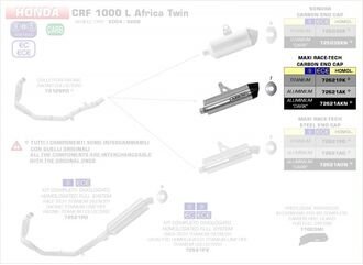 ARROW / アロー HONDA CRF 1000 L アフリカツイン '16 eマーク認証 アルミニウムダーク MAXI RACE-TECH サイレンサー カーボンエンドキャップ付 | 72621AKN
