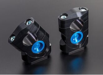 ABM / エービーエム varioRiser VBK2 Ø8,6 mm for ABM superbike top yoke, ライザーカラー: シルバー, アジャスターカラー: レッド | 101162-F11-F17