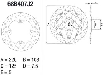 BREMBO / ブレンボ SERIE ORO (オーロ) (セリエ オーロ) フィックスド(固定)ラウンド リアブレーキディスク MV Agusta 675 Brutalee/F3 | 68B407J2