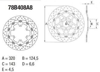 BREMBO / ブレンボ ORO (オーロ) ブレーキディスク ラウンドフローティング | 78B408A8