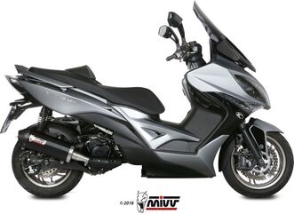 MIVV / ミヴマフラー SPORT SLIP-ON Muffler OVAL STEEL BLACK carbon cap WITH CATALYZER CONVERTING KIT For KYMC | O.010.LVC
