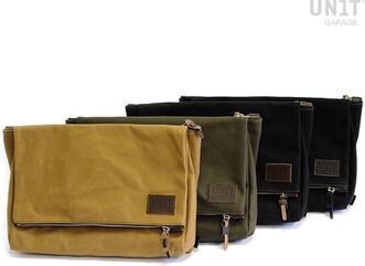 Unitgarage / ユニットガレージ Fezzan Canvas Messenger Bag, Beige/Brown | U041-Beige-Brown