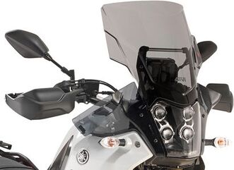 GIVI / ジビ Windscreen for Yamaha Tenere 700, Tenere 700 Rallye Edition, color light smoke, dim. HxW 39,5 x 39,5 cm, fits oe headlight fairing | D2145S