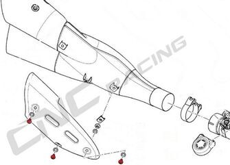 CNC Racing / シーエヌシーレーシング Screws Heat Guard Ducati Streetfighter, レッド | KV327R