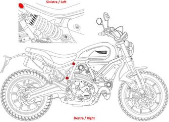 CNC Racing / シーエヌシーレーシング リアフレーム ホールプラグ キット Ducati Scrambler 1100, ゴールド | TT351G